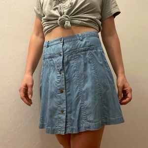 Denim Swing Button Up Mini Skirt
